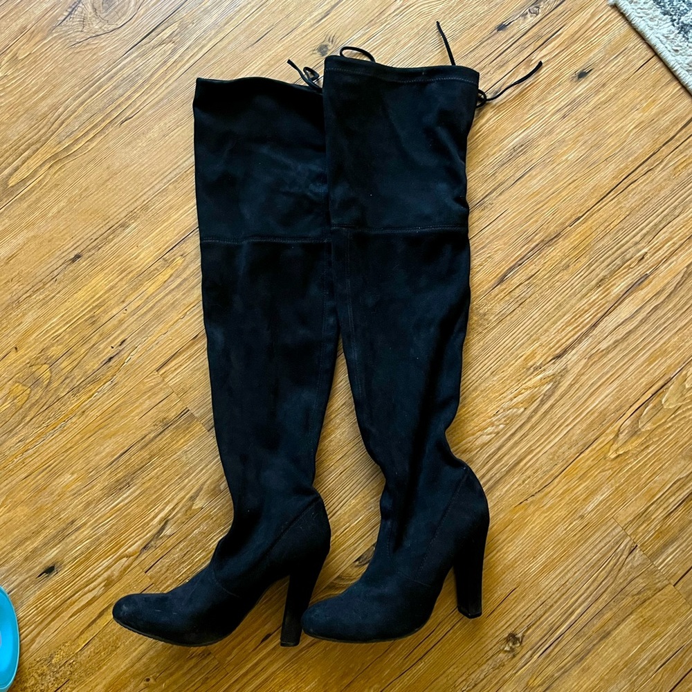 Over the Knee Black Suede boots
